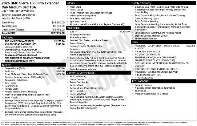 2026 GMC Sierra 1500 Pro