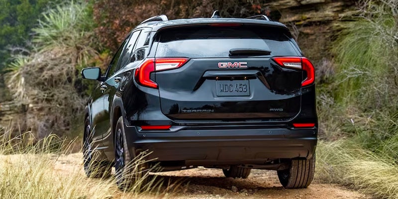 2024 GMC Terrain driving through the brush